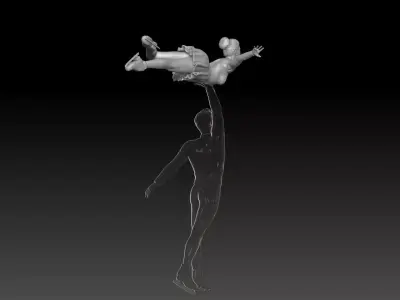figure skating girl 4 3D print model