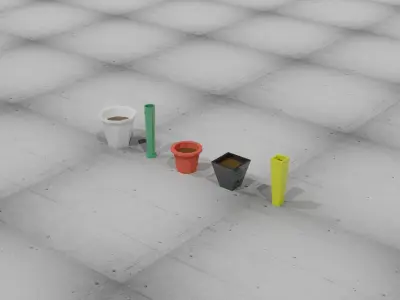 Low-Poly Plant Pots Vol 1 Free low-poly 3D model