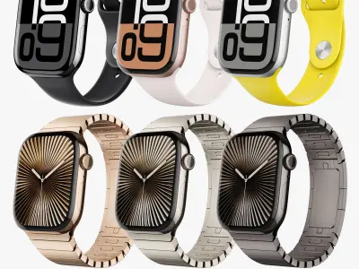 Apple Watch Series 10 Aluminum and Titanium All colors 3D model