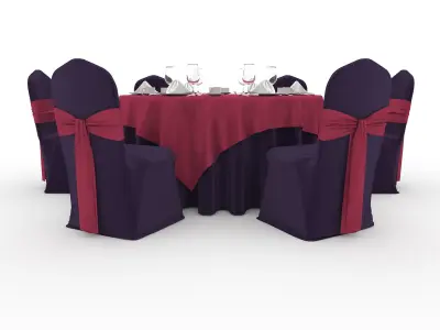 Banquet Table and Chair 47 3D model