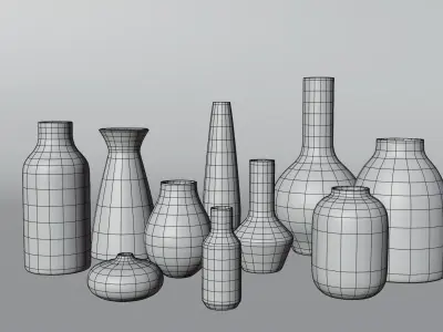 Collection Of 10  High Detailed Vase 3D model