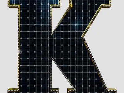 Solar Panel Letter - K 3D model