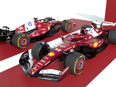 F1 Ferrari SF-25 2025 Low-poly 3D model