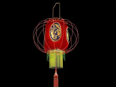 Chinese red  lantern  3D model purchase