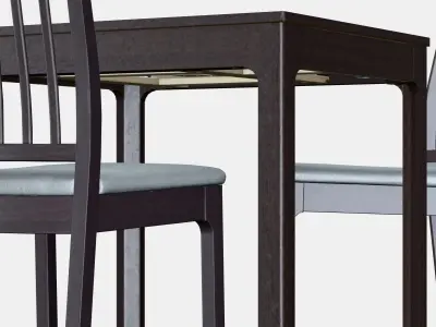 EKEDALEN - EKEDALEN Table and 2 chairs 1 Low-poly 3D model