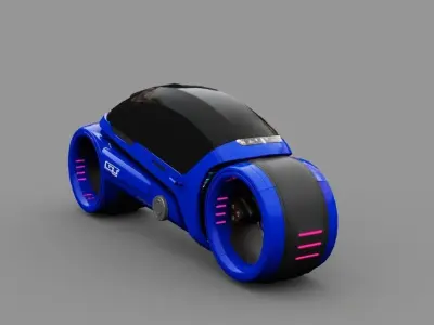 TRON BIKE SONIC  rigged 3D model