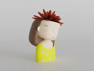 Charming Girl Planter 3D print model