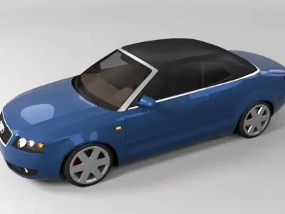 AUDI A4 CABRIO CLOSED LOWPOLY Low-poly 3D model