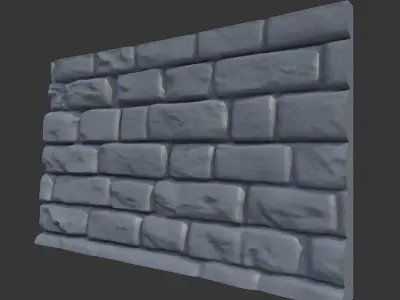 Chipped Stone Wall Structural 3D model
