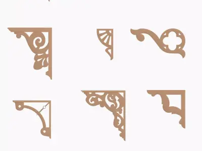 Wood Brackets Free 3D model