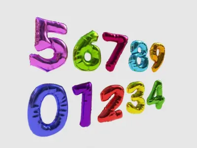  BALLOON NUMBER COLOR Low-poly 3D model