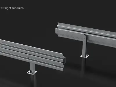 Road Barrier Modular Detailed collection  3D model
