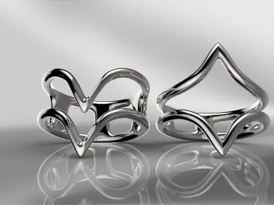 Two lightweight rings  3D print model