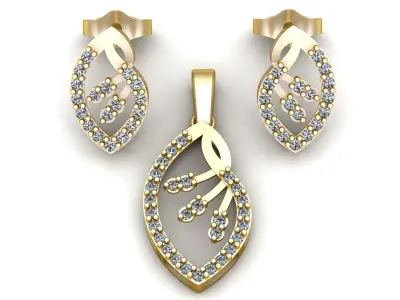 Luxury Diamond Earrings 3d Printable Model  3D print model