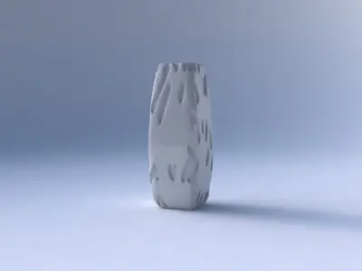 Vase rectangle with cavities smooth 3D print model