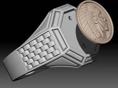 Indian Man Ring silver gold printable jewelry 3D print model