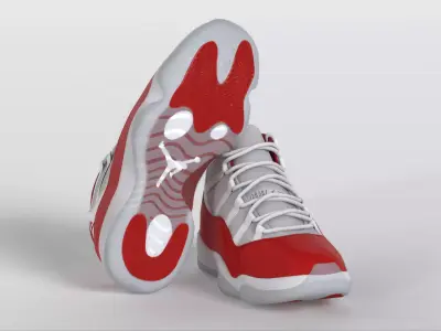 Jordan 11 Retro Cherry 2022 Low-poly 3D model
