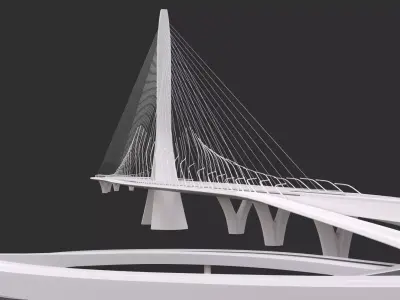 Zaha Hadid Architects Danjiang Bridge in Taiwan 3D model