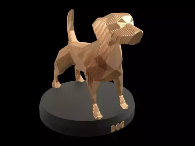 Parametric Dog Low-poly 3D model purchase