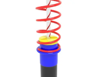 shock absorber with spring 3D model
