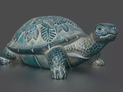 GARDEN TURTLE Low-poly 3D model