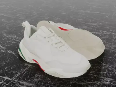 PUMA THUNDER SPECTRA WHITE 3D SHOES Low-poly 3D model