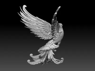 phoenix sculpture of 3D print model