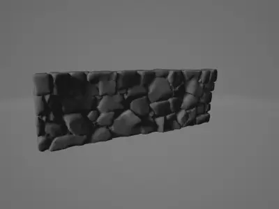 Stone wall Free low-poly 3D model