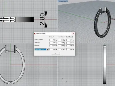 Earrings with gems 3D print model