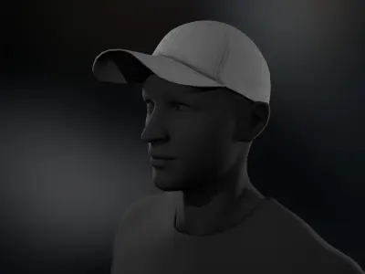 Gray Basketball Hat Low-poly 3D model