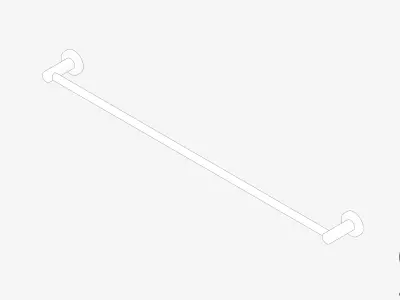 Towel Rail - Single - Luxury - Round - 800 - Round Plate Low-poly 3D model