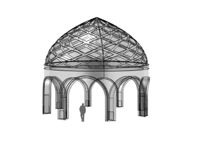 Dome Temple Diamond Pattern 3D model