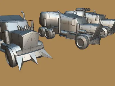 Monster Truck Container Low-poly 3D model