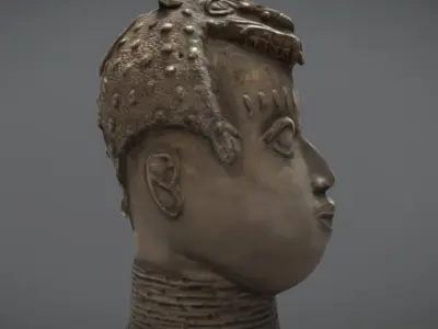 Benin Bronze Head Low-poly 3D model