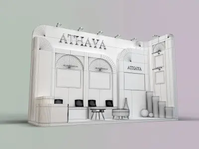 exhibition stand 12 sqm Low-poly 3D model