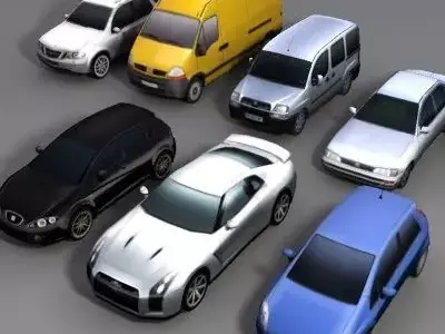 Cars Collection silver van Low-poly 3D model