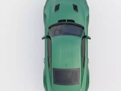 Modern British Racing Green Sports Coupe Low-poly 3D model