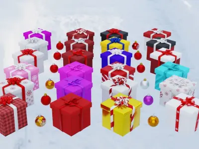Gift Box Low-poly 3D model
