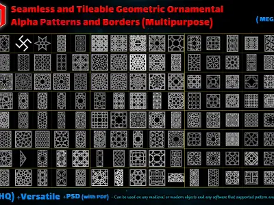 600 Tileable Geometric Ornamental Alpha Patterns - Vol 3 Texture