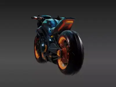 Futuristic Hover Bike 3D Model  Sci-Fi Racing Vehicle Game-Ready 3D model