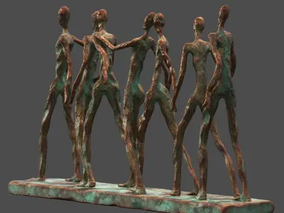 Abstract Family Camaraderie Decorative Showpiece Ornament 3D model