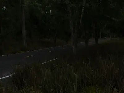 Realistic Forest Road Scene 3D Blender File Textured 3D model