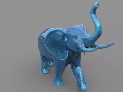 Elephant Figurine Low-poly 3D model