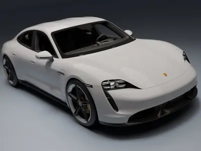 Porsche Taycan Turbo S Low-poly 3D model