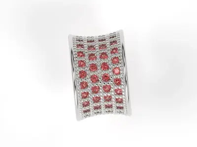 Charm Rounded with Gems 3D print model