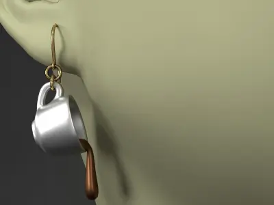 earrings spoon dripping 3D model