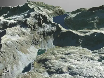 Mountain Range in Southern France Free 3D model