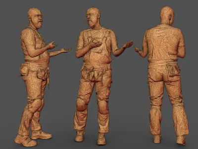Photorealistic Construction Worker Character 3D model