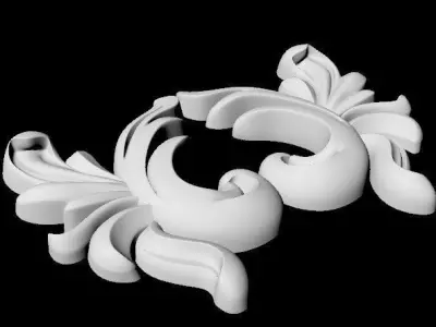 Central decor ornament for furniture 3D model 31
