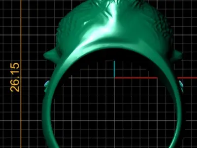 POLARBEAR FACE RING 3D PRINTABLE MODEL 3D print model